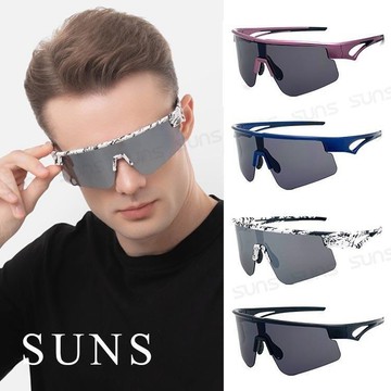 【SUNS】MIT運動墨鏡 流線柱面運動款 騎行眼鏡 戶外墨鏡/遮陽/防風 抗UV(S521)
