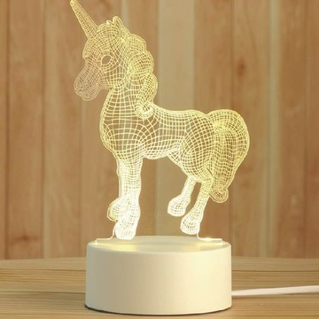 簡單生活 3D USB供電三段式小夜燈-獨角獸