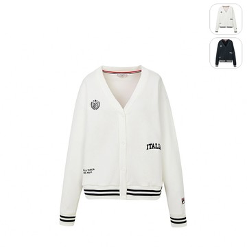 【FILA】女性 針織外套-米白 5JKY-5734-WT