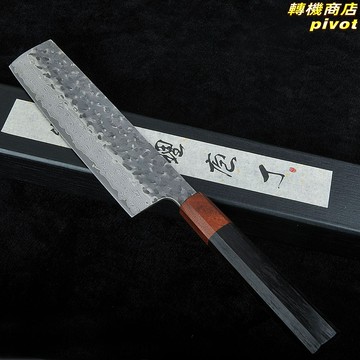 【手工鍛打】大馬士革菜刀 廚師刀 日式廚刀 切片刀 料理刀 家用菜刀 黑打錘紋 鋒利耐用 專業廚師 家庭廚房