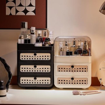 化妝品收納盒家用防塵大容量桌面物品置物架護膚品口紅儲物盒子