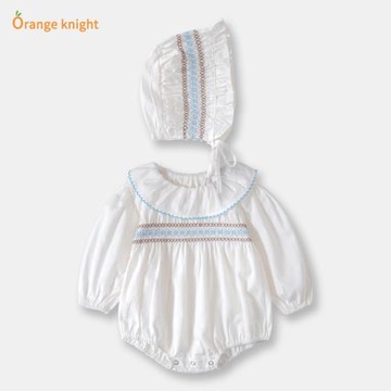 滿月連體衣春秋長袖6個月寶寶衣服3百天三角包屁哈衣0一1歲女童裝