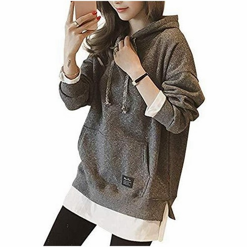 エアバイ フード付き パーカー 重ね着風 スウェット フーディー スエット レディース 0a A02 M2xl 通販 Lineポイント最大get Lineショッピング