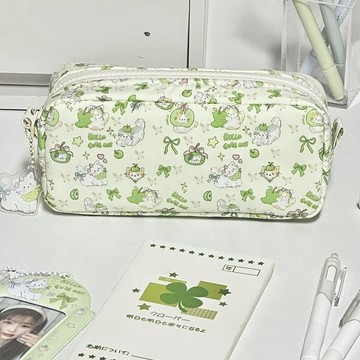 臺灣+免運✨筆袋 文具包原創青蘋果小貓方方筆袋ins風高顏值碎花鉛筆盒小清新學生文具袋