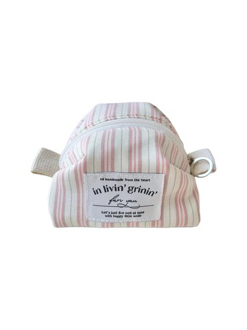 復古條紋小包 S_粉色