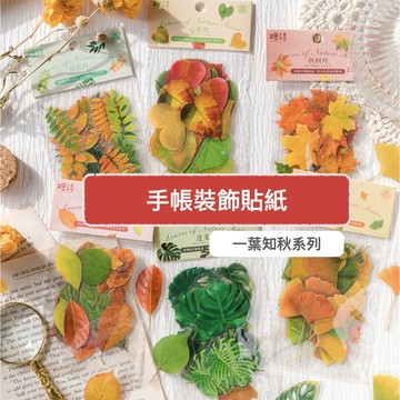 手帳裝飾貼 PET貼紙【一葉知秋系列】 貼紙 葉片貼紙 擬真樹葉 手帳裝飾 拼貼素材 秋天主題