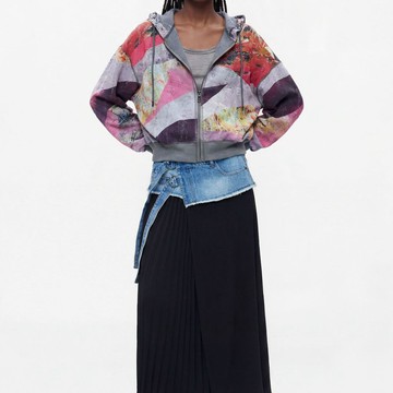 Desigual 詩意風格雙面連帽外套
