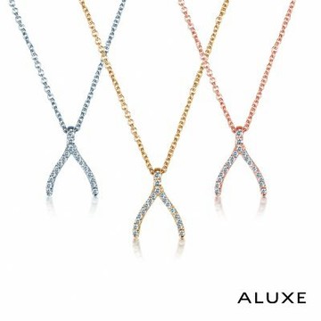 ALUXE 亞立詩 18K金 鑽石項鍊 許願骨 NN0738