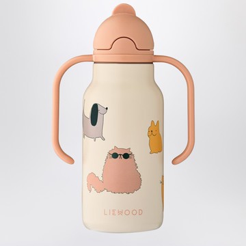 Pink/sand stainless steel thermal bottle Cats and Dogs