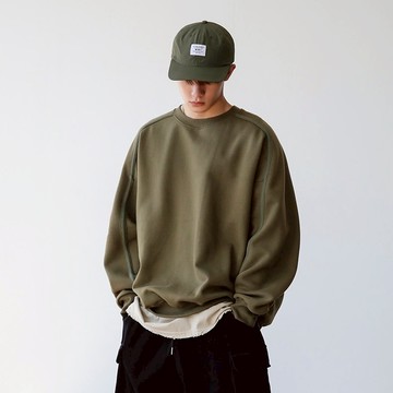 正韓圓領設計感滾邊車線拉絨大學T 4色 YUPPIE 預購商品 1113