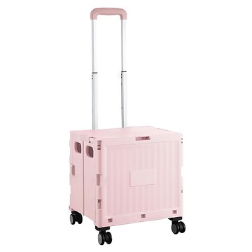 摺疊手推車  PP塑膠本體  鐵管拉桿  38L容量  40KG負重  粉色  1個