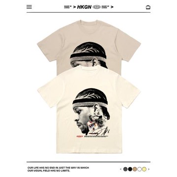 HKGN艾弗森大頭印花短袖T恤美式籃球星運動純棉休閑學生寬松男夏