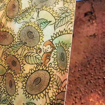 【晨曦/故事插畫明信片】 /猴子/向日葵/希望