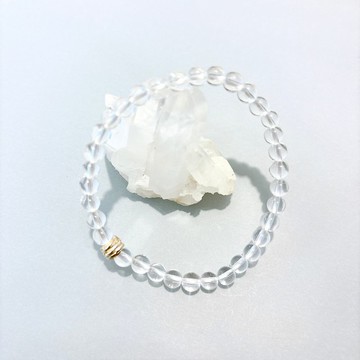 Ops Rock Crystal silver bracelet -白水晶/手工/純銀/彈性繩