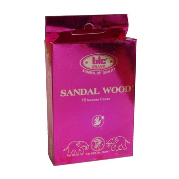 [綺異館] 印度香 檀香塔香 10入 /盒 沈思 定心 BIC SANDAL WOOD CONES