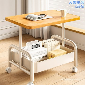 【雙層帶輪】移動邊幾 小推車 茶几 邊桌 置物架 收納架 客廳臥室兩用 可移動滑輪 多層儲物 簡約現代