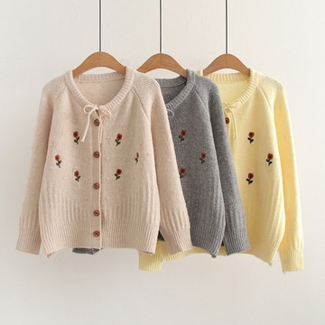 ＊ORead＊學院風小花刺繡毛衣外套(3色F碼)