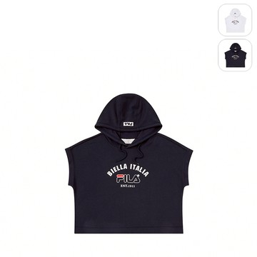 【FILA】女性 坎肩背心/落肩寬連帽T恤-丈青 5TEY-1471-NV