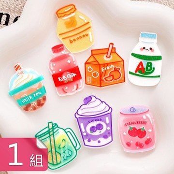 【荷生活】多樣款式清晰圖案飲料造型冰箱貼 防水防塵透亮細膩磁吸冰箱貼-八入1組