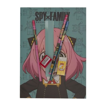 間諜家家酒袋裝筆記文具組-紙 塑膠 鐵  藍色  3組