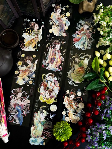 上古女神 PET 紙膠帶 白墨貝殼光 10米卷