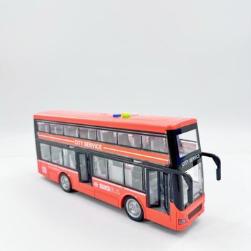 雙層巴士車開門文藝車玩兒童慣性聲光塑膠益智公交車汽車玩具禮盒