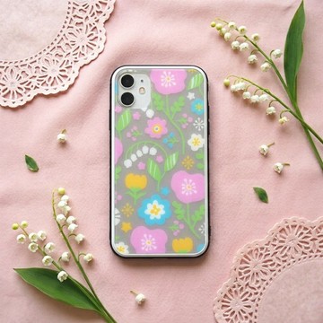 【強化玻璃 iPhone 手機殼】粉彩花語