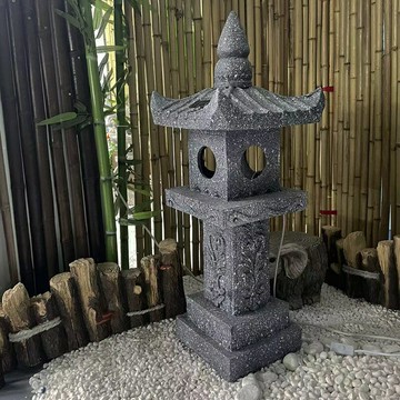 花盆 花器 庭院擺件 免運 速發 開立發票 新中日式庭院戶外石塔燈復仿古花園禪意造景觀擺件太陽能草地宮燈 酒店庭院擺件 裝飾擺件 花園擺件 花園裝飾