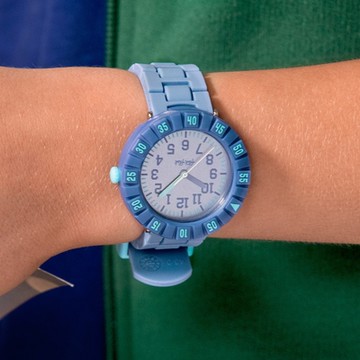 FlikFlak 兒童手錶 DENIMOLOGY 牛仔藍 兒童禮物/安全防水/瑞士製造 FCSP128 (36.7mm)