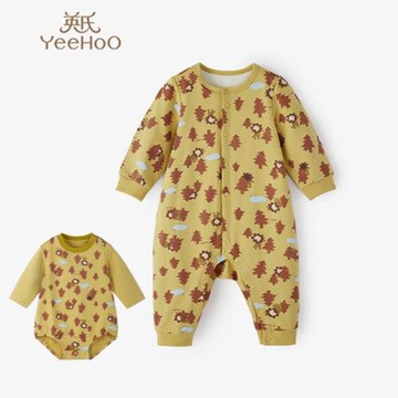 英氏寶寶哈衣男寶寶長袖連體衣爬服YZJAJ32022A/YZJAJ32024A