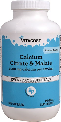 Vitacost Calcium Citrate & Malate 1,000 mg Calcium per serving - 360 Capsules