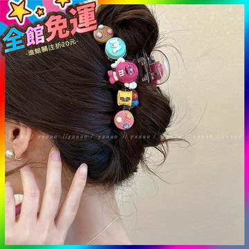 🌸台灣出貨🌸 甜心糖豆~可愛抓夾女2024新款高級感髮夾後腦勺夏季鯊魚夾子頭飾 🥇滿額免運🥇X370-11-A