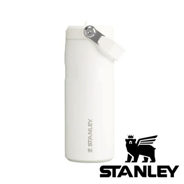 【美國 Stanley】IceFlow輕重力系列摺疊吸管瓶-0.47L『冰雪白』10-12110 戶外 露營 登山 健行 休閒 旅遊 時尚 輕巧 保溫瓶