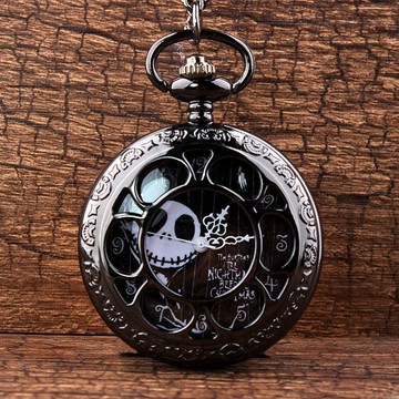 ⌚免運⌚聖誕驚魂夜懷錶復古翻蓋懷舊戀人情侶學生兒童鏤空英懷錶項鍊表指針手錶 女錶 學生 靜音 防水手錶 考試手錶 石英錶