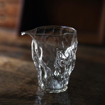 鷹嘴手作錘紋高硼硅耐熱透明玻璃公道杯分茶器勻杯功夫茶具茶海