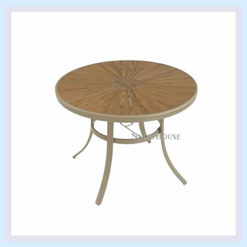 雪之屋 太陽鋁合金塑木圓桌(香檳) /休閒圓桌/餐桌/飯桌/休閒桌ZF1023T