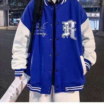 R 棒球外套 棒球服 教練夾克 夾克外套 男生外套 外套 夾克 秋冬季新款外套 美式撞色拼接外套 S-3XL『癮品流行』