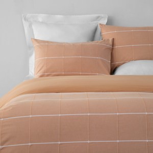 奧可利十字色織純棉被套加大 橘