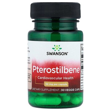 Swanson Vitamins, 紫檀芪，50 毫克，30 粒素食膠囊