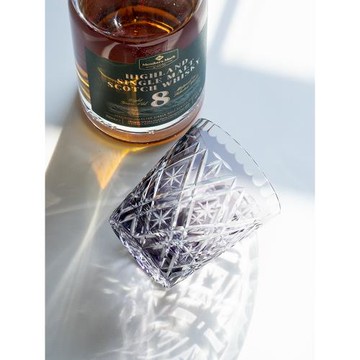 淡紫繁花切子日式手工雕刻水晶玻璃杯江戶切子杯威士忌杯洋酒杯