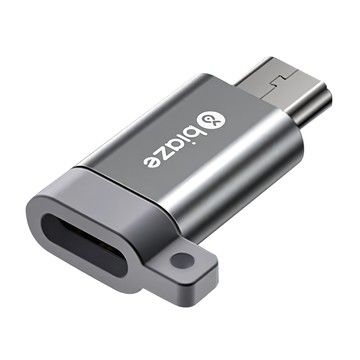 Biaze 畢亞茲 Type-C 轉安卓轉接頭 A59 鋁合金外殼  26mm  銀色  1個