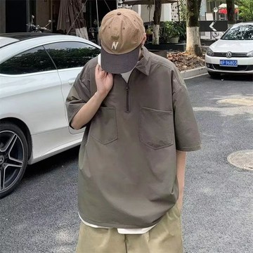 polo衫男生短袖t恤 潮流學生百搭短袖夏季翻領上衣潮牌青少年體恤