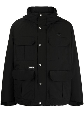 CHOCOOLATE - flap-pockets hooded jacket - men - Polyester/Polyester - S - Black
