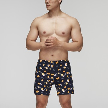 DADADO-圓滿雙收 M-3L印花四角男內褲(深藍) 天然絲光棉-吸濕排汗-GHQ339DB