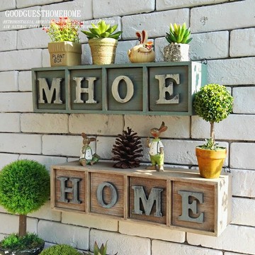 復古做舊HOME收納盒美式鄉村墻面壁飾抽屜壁掛創意店鋪裝飾擺件