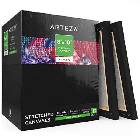 Arteza Gouache and Black Canvas Bundle, Painting Art Supplies for Artist, Hobby Painters ＆ Beginners