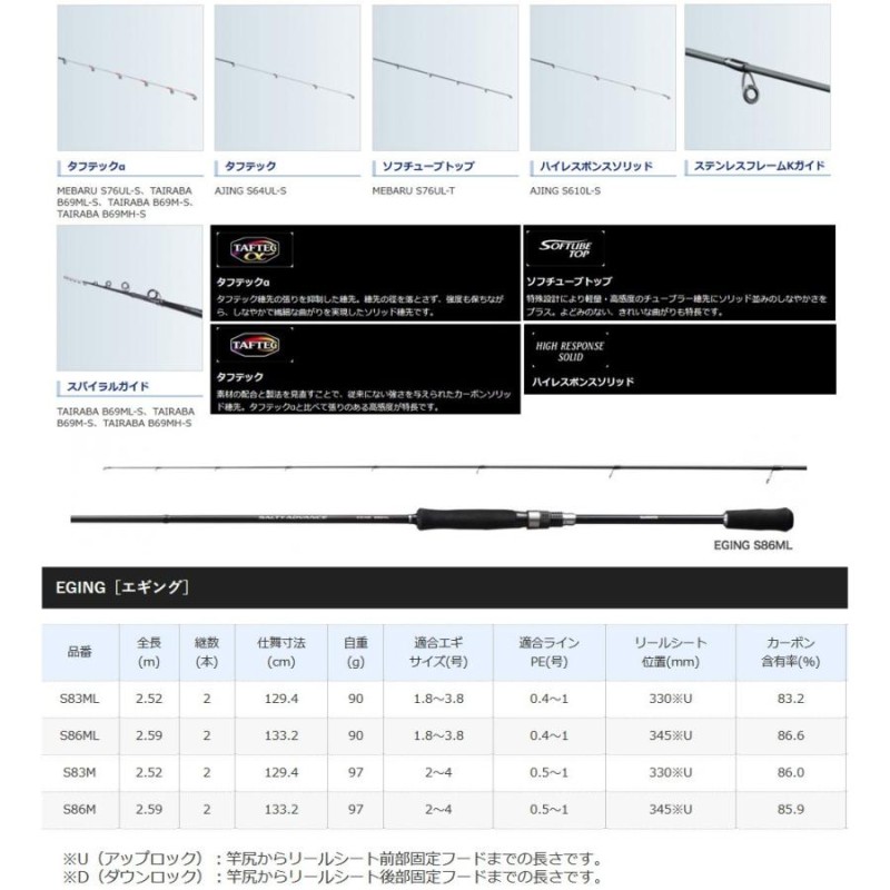 SHIMANO SALTY ADVANCE エギングロッドセット（シマノ
