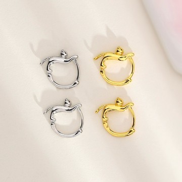 Sweet Air N37 日韓流行耳飾 可愛立體跳躍貓咪造型 耳針 耳環