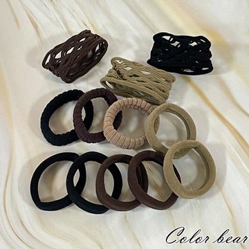 【卡樂熊】基本素織網毛巾圈造型髮束/髮圈