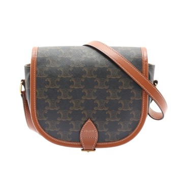 CELINE 賽琳 Folco Medium 馬鞍包 肩背包 Triomphe 印花帆布 【二手名牌BRAND OFF】